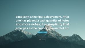 simplicity is the final