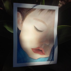 Kid learning aquarelle