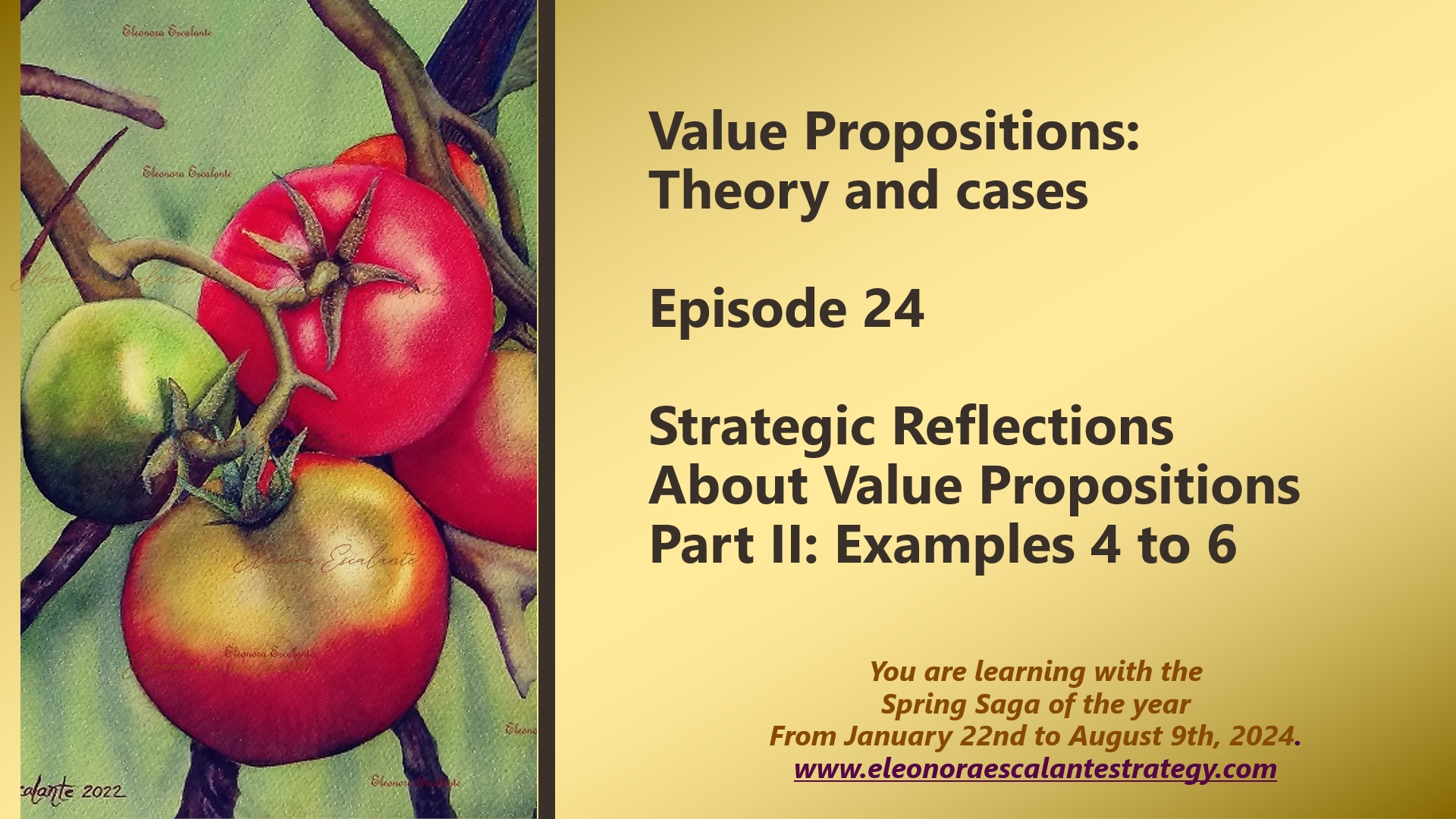 Value Propositions: Theory and cases. Episode 24. Strategic Reflections ...